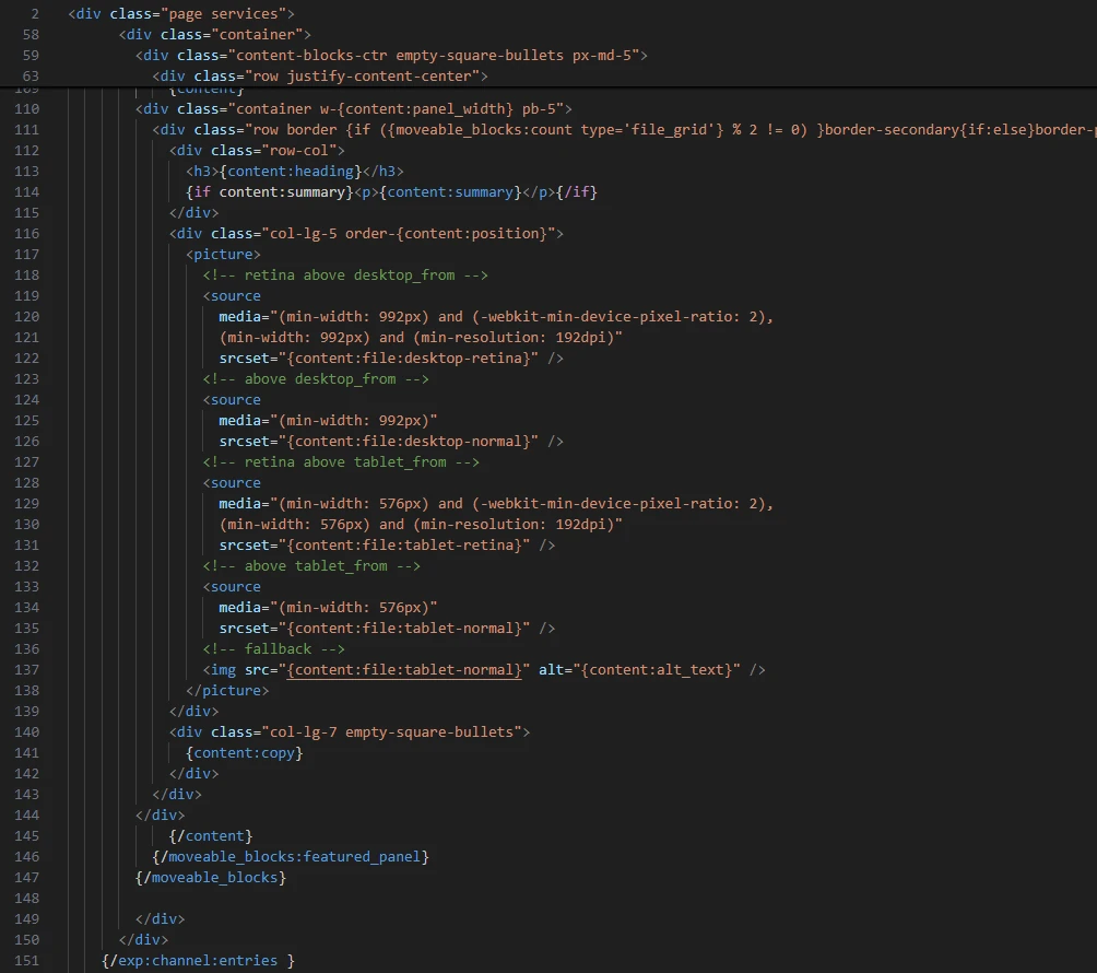 ExpressionEngine Template Code
