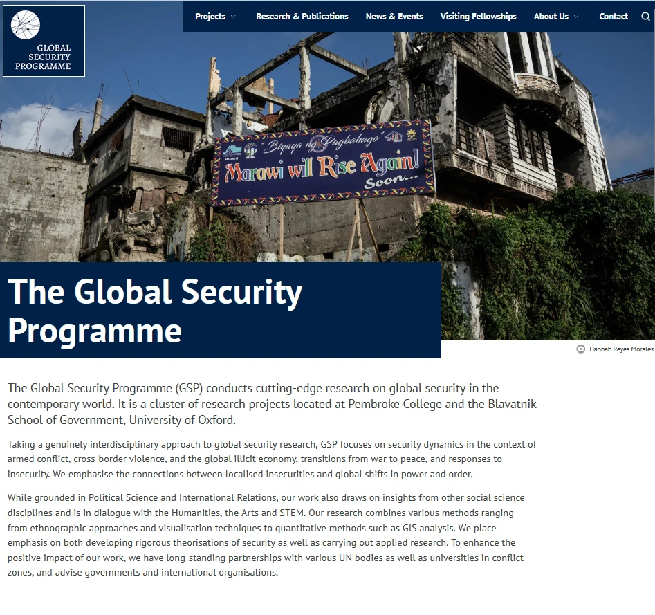 Oxford Global Security Programme Home Page