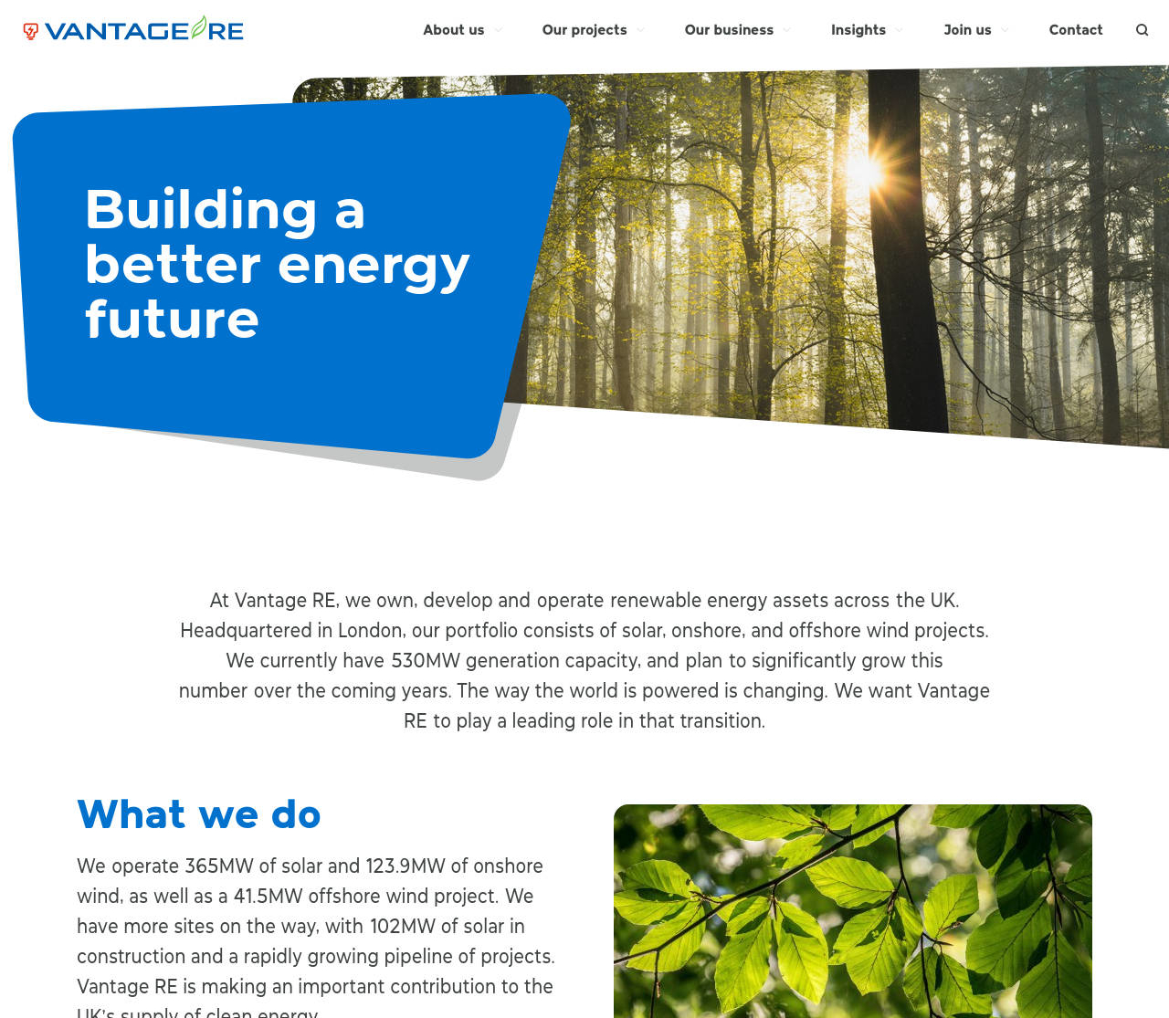 Vantage Renewable Energy Homepage