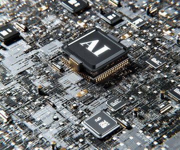 Image of a Circuit board with CPU named AI