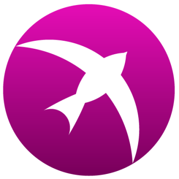 StageSwift logo of the sillhouette of a bird flying in front of a purple disc