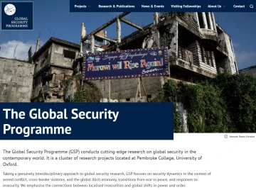Global Security Programme Website Home Page
