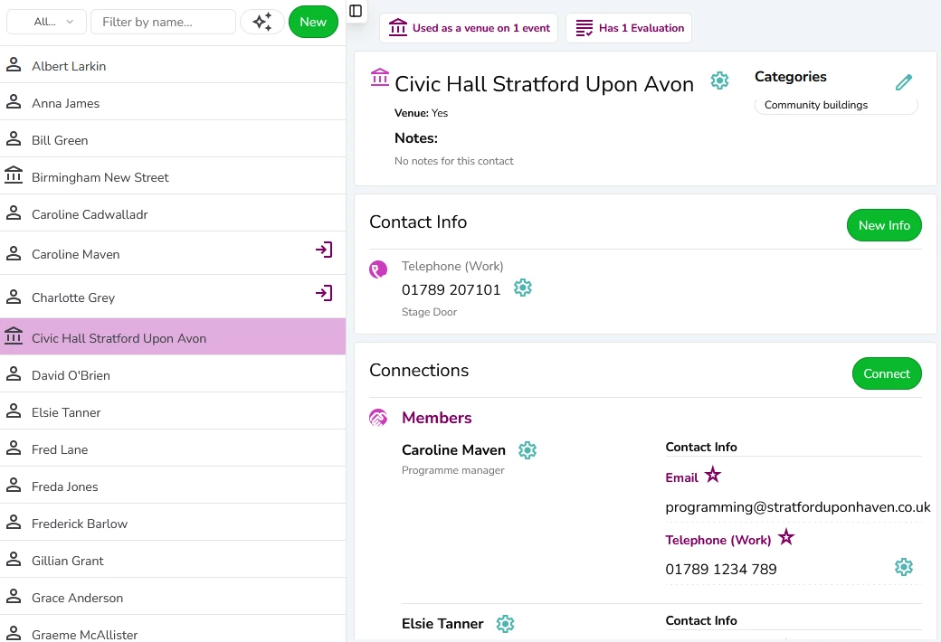 StageSwift contact editor