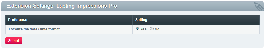 Option to localise the date format