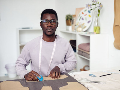 Young tailor at work